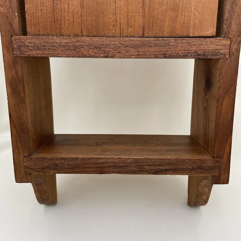 Vintage Wood Shelf With 1 Cutout Heart Door